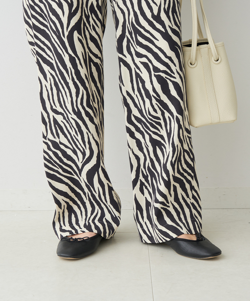 Spick＆Span パンツ ゼブラプリントイージーパンツ レディース