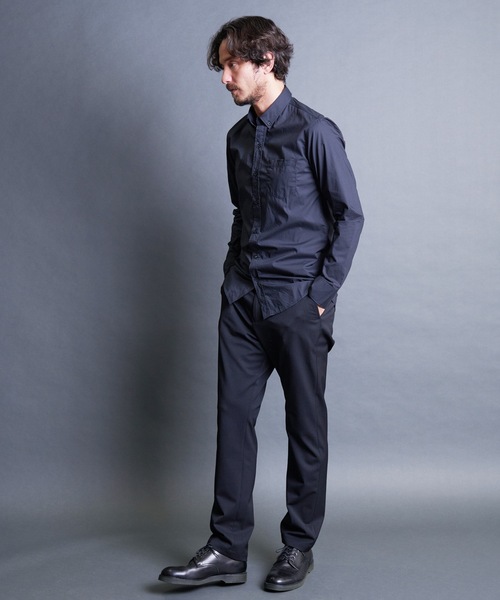 Magine パンツ T/W GABADINE SHIRRING PANTS:ウール混ギャバ