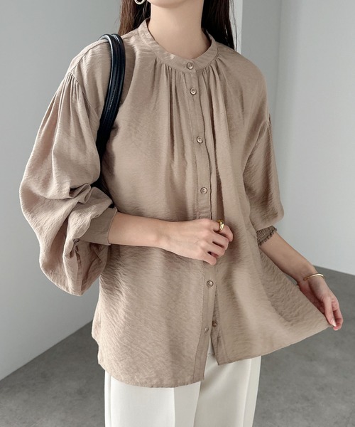 ブラウス シャツ レース襟2WAYシャツ「手洗い可能」 レディース andme ブラウス シャツ レース付け襟2wayシャツブラウス
