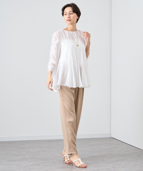 美品♡ANAYI アナイストレッチダブルサテンテーパードパンツ ANAYI パンツ ストレッチダブルサテンテーパードパンツ