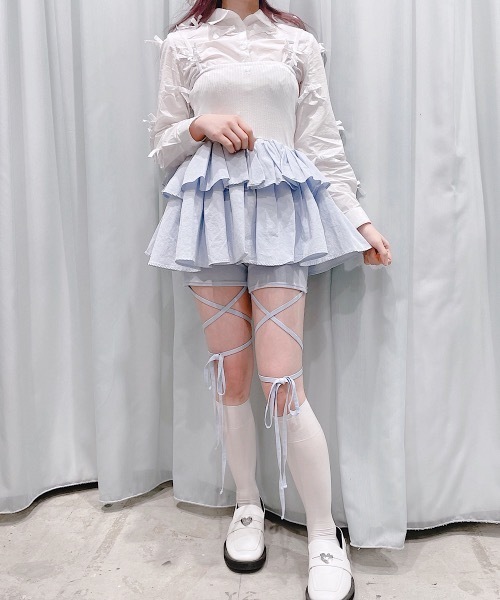 lilLilly（リルリリー） パンツ クロスリボンショートパンツ