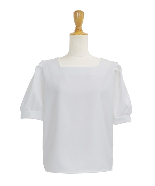 ACNE★ブラウス★半袖★ブルー★コットン★パフスリーブ WEB限定・特急便】MEDE19F 〈SELECT〉AAYUSHI コットンスラブ
