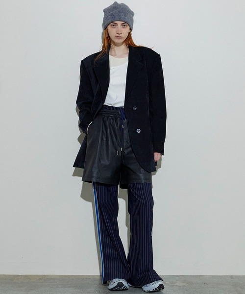 サイドラインジャージストレートパンツ ネイビー MAISON SPECIAL パンツ Side Line Jersey Straight Pants/サイド