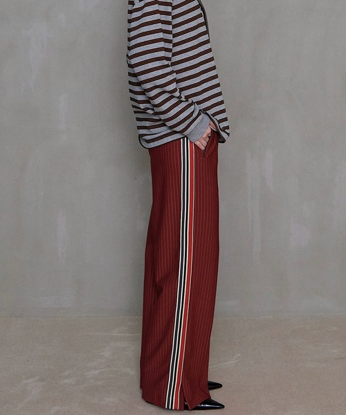 MAISON SPECIAL パンツ Side Line Jersey Straight Pants/サイド