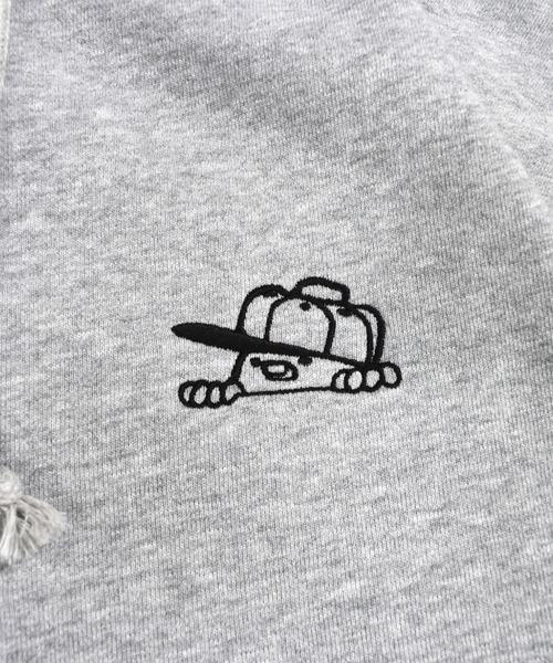 DOUBLE STEAL パーカー ピーピングDOUBZ刺繍 裏パイルZIP
