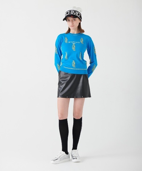 archivio ニット セーター 「LADIES」ラメロゴニットプルオーバー