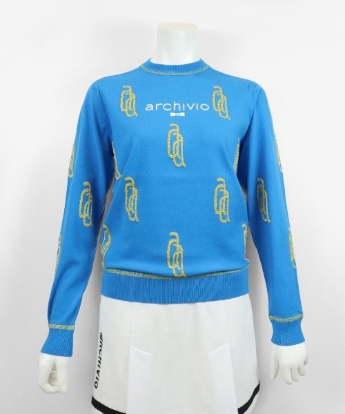 archivio ロゴプリント セーター 38 新品 archivio ニット セーター 「LADIES」ラメロゴニットプルオーバー