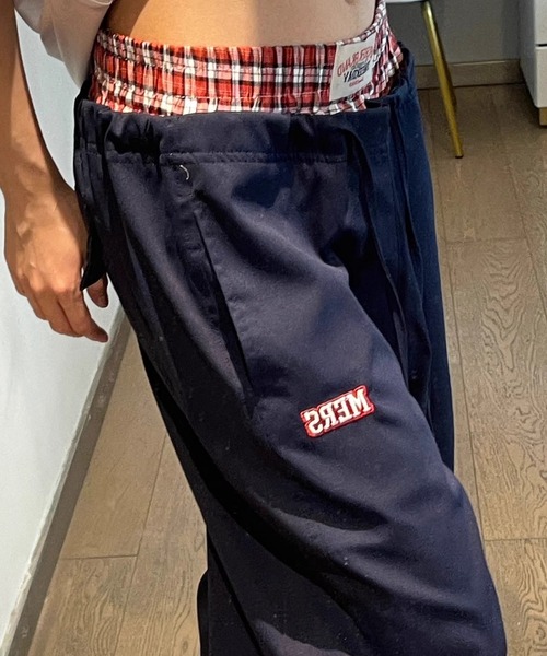スウェットパンツ ジャージ チェック レイヤード ワイドパンツ レディース | GEMEDA | 03