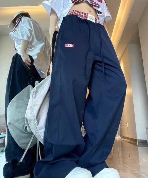 スウェットパンツ ジャージ チェック レイヤード ワイドパンツ レディース | GEMEDA | 05