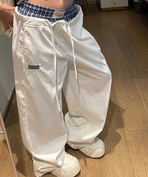 スウェットパンツ ジャージ チェック レイヤード ワイドパンツ レディース | GEMEDA | 10