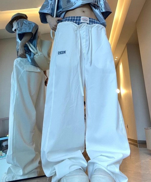 スウェットパンツ ジャージ チェック レイヤード ワイドパンツ レディース | GEMEDA | 12