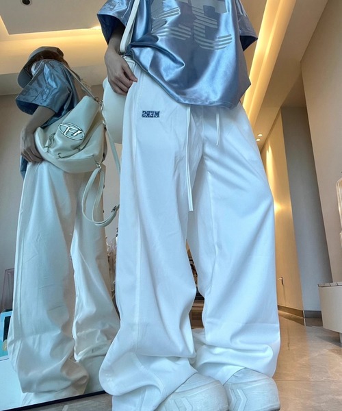 スウェットパンツ ジャージ チェック レイヤード ワイドパンツ レディース | GEMEDA | 13