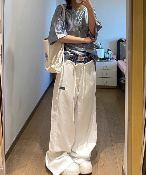 スウェットパンツ ジャージ チェック レイヤード ワイドパンツ レディース | GEMEDA | 14