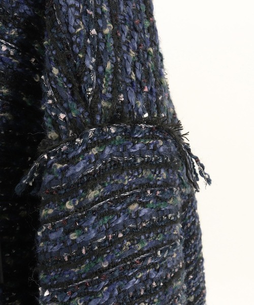ブラウス シャツ 「ADAMPATEK/アダムパテック」tweed damage looose shirt / ツィードダメージルーズシャツ レディー ADAMPATEK/tweed damage looose shirt/ツィードダメージルーズ