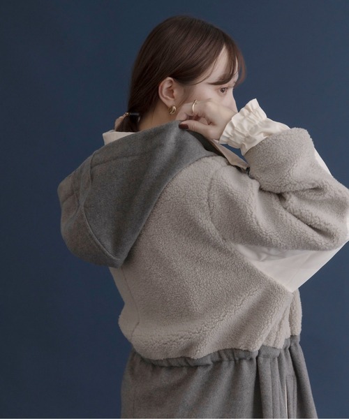 Eimee Law アウター ボアアノラック レイヤードビーバーコート 