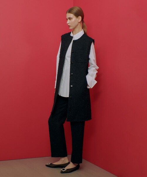 ベスト ジレ 「LOULOU WILLOUGHBY」ファンシーツイードロングジレ レディース LOULOU WILLOUGHBY ベスト ジレ 「LOULOU WILLOUGHBY