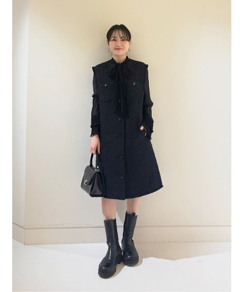 ベスト ジレ 「LOULOU WILLOUGHBY」ファンシーツイードロングジレ レディース LOULOU WILLOUGHBY ベスト ジレ 「LOULOU WILLOUGHBY