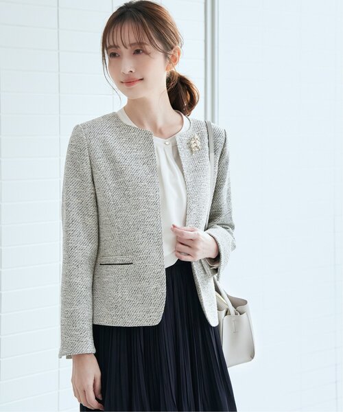 IKKA LOUNGE スーツ ファンシーツイードジャケット レディース