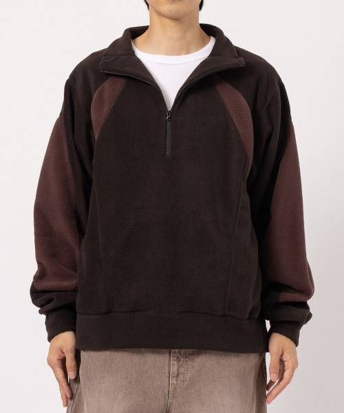 JieDa トレーナー スウェット SWITCHING FLEECE HALF ZIP L/S メンズ 