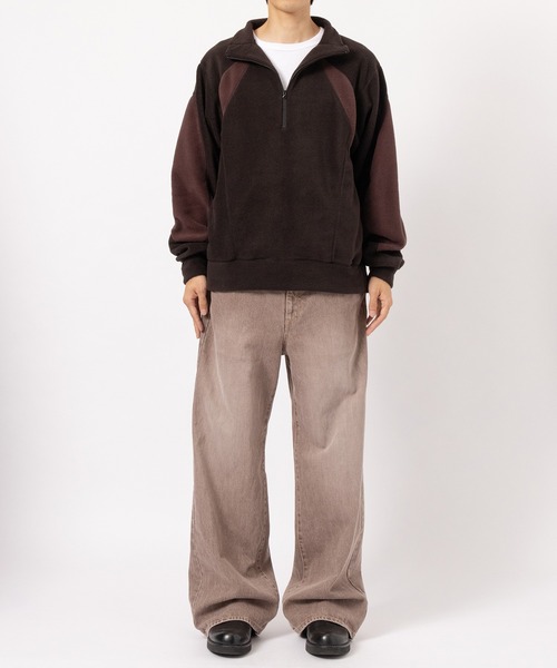 JieDa トレーナー スウェット SWITCHING FLEECE HALF ZIP L/S メンズ 
