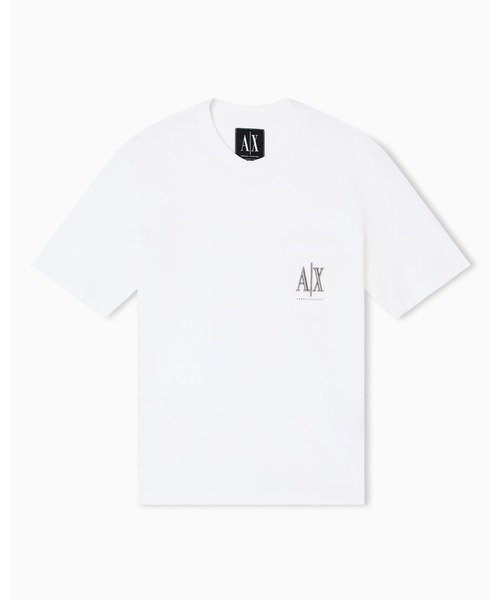 【美品】ARMANI EXCHANGE アルマーニエクスチェンジ Tシャツ ホワイト 白 サイズ:S | ブランドロゴ クルーネック Tシャツ | トップス カットソー 半袖【メンズ】【中古】 ARMANI EXCHANGE アルマーニ エクスチェンジ メンズ Tシャツ 半袖 ロゴ