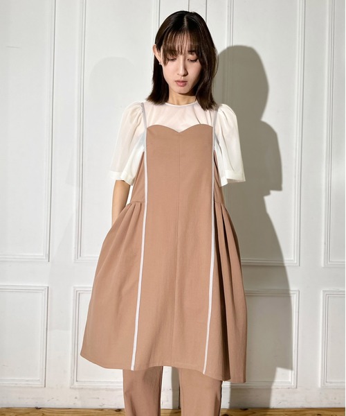 未使用、タグなし: BUCONI チュニック ドレス M チュニック トリコットシアーレイヤードチュニックドレス : ZOZOTOWN