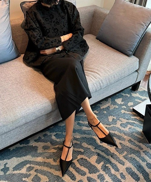 c.u.l パンプス アンクル Tストラップ ポインテッドトゥパンプス