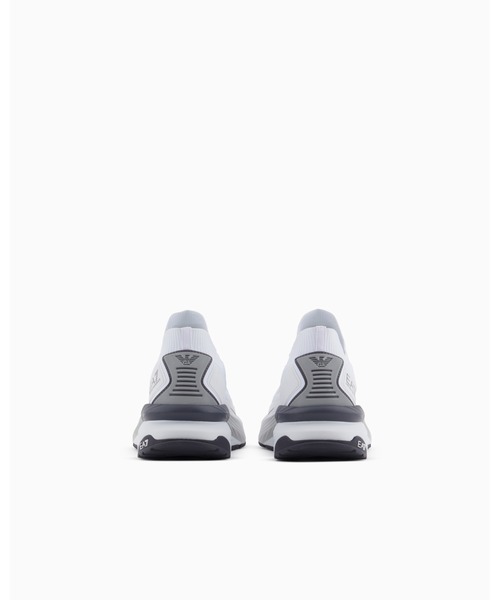 EMPORIO ARMANI メンズスニーカー グレー EA7 アルマーニ スニーカー EMPORIO ARMANI エンボスレザー CC