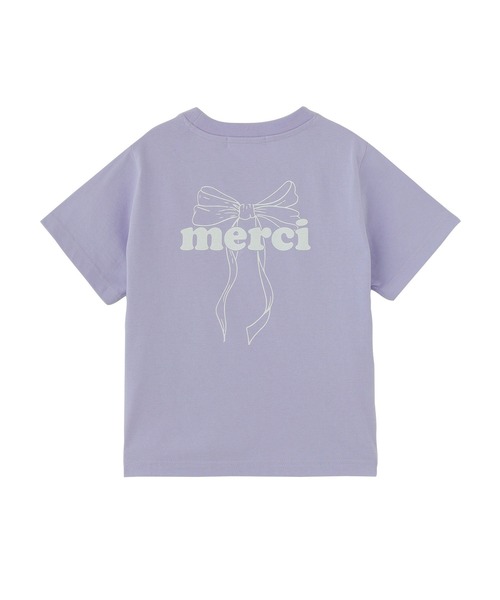 ..,MERCI 売れ筋商品|||メルシー Tシャツ トップス レディース Tops Blue merci ロゴt（レディースファッション） | ファッション の