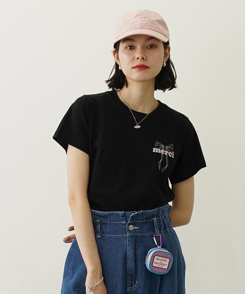 tシャツ Tシャツ ミルクフェド MILKFED MERCI RIBBON COMPACT SS TEE レディース ブランド 夏 ブラック 楽天市場】MERCI RIBBON COMPACT S/S TEE MILKFED. MILKFED
