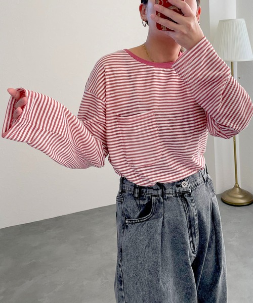 tシャツ シアーボーダープルオーバー レディース : ZOZOTOWN