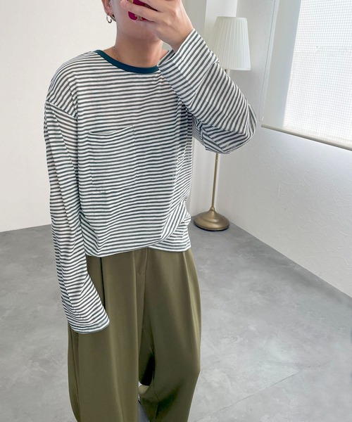 tシャツ シアーボーダープルオーバー レディース : ZOZOTOWN