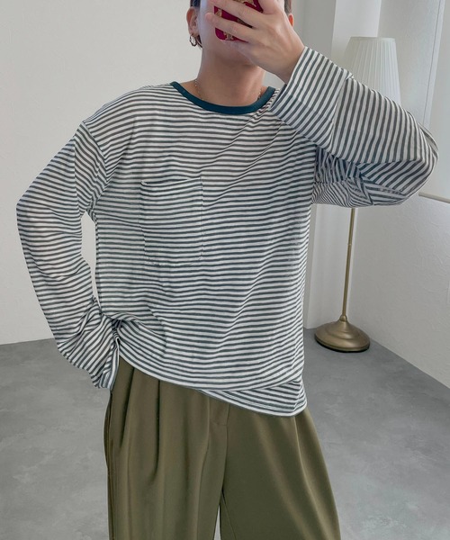 tシャツ シアーボーダープルオーバー レディース : ZOZOTOWN Yahoo!店