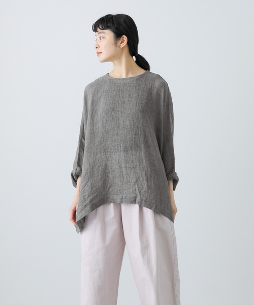かぐれ　kagure リネン半袖ブラウス かぐれ｜リネンフレアブラウス | Rakuten Fashion(楽天