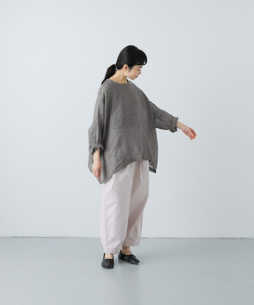 かぐれ ブラウス シャツ シアーリネンワイドプルオーバー