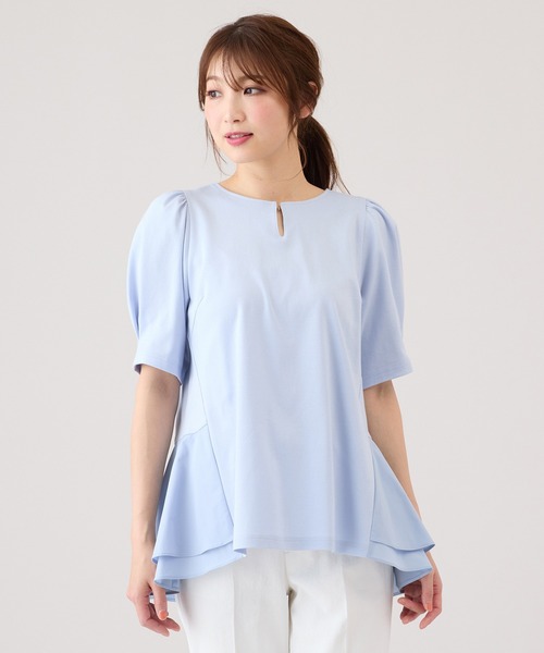 tシャツ 「接触冷感/UVカット/手洗いOK」ペプラムカットソー レディース