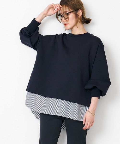 「MICA&DEAL」 スウェットカットソー FREE ネイビー レディース MICA&DEAL 「MICA&DEAL」 スウェットカットソー FREE ネイビー