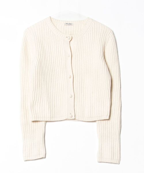 miu miu（ミュウミュウ） カシミヤ ニットカーディガン 38 ベージュ
