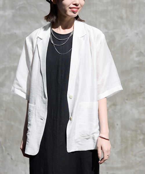 SLOBE IENA コート アウター シアーハーフスリーブジャケット