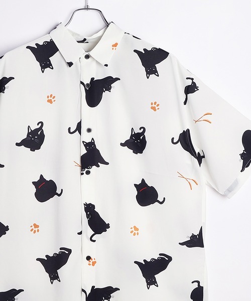 WESTSEA（ウエストシー） シャツ 半袖 冷感とろみ シルクタッチ 総柄