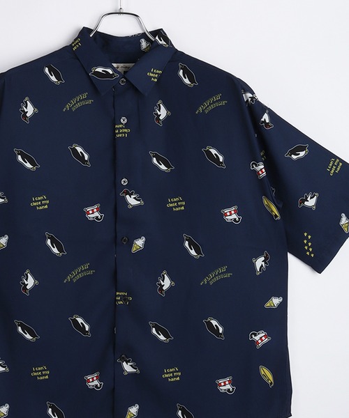 WESTSEA（ウエストシー） シャツ 半袖 冷感とろみ シルクタッチ 総柄