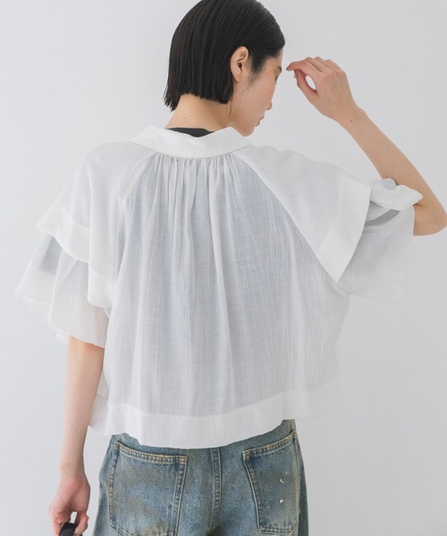 / MASSIMO DUTTI ITALY ブラウス シャツ トップス フリル フリル ブラウス L Massimo Dutti(マッシモドゥッティ) ブラウス