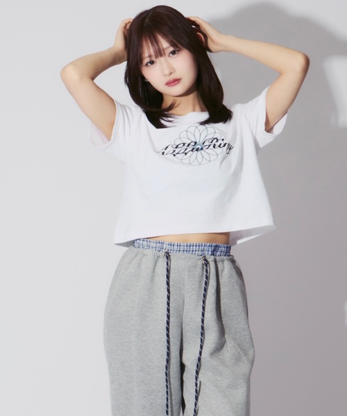 ALLuRing ChaRm tシャツ 半袖 Flower Short SS T-shirt / 花柄刺繍