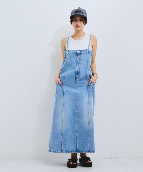ニットサロペスカート VICKY ジャンパースカート ライトオンスデニムサロペット