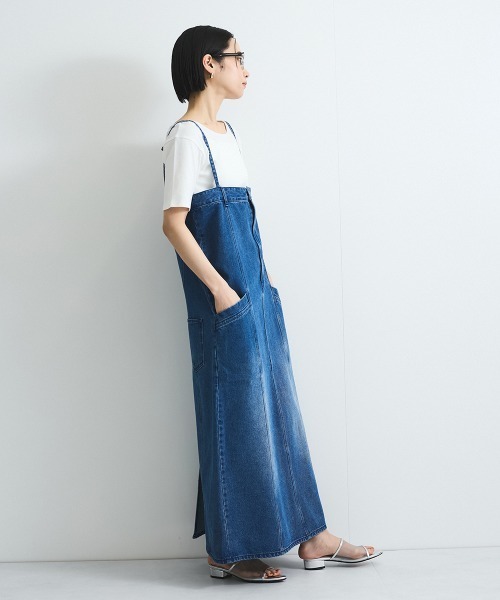 ニットサロペスカート VICKY ジャンパースカート ライトオンスデニムサロペット
