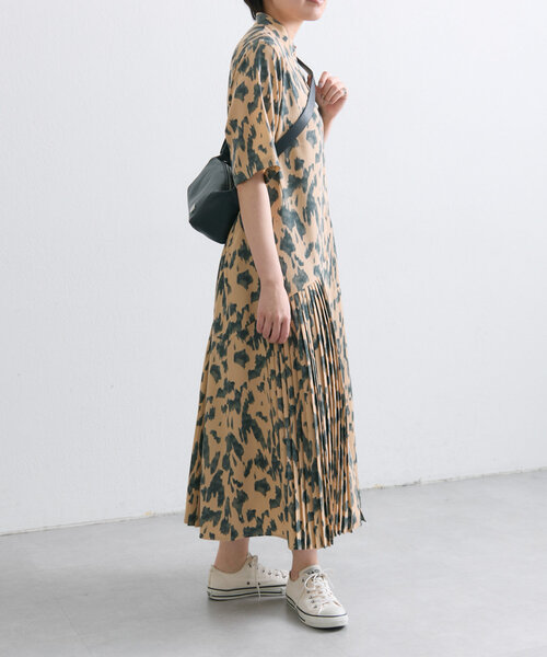 【限定品】 ear PAPILLONNER ワンピース 半袖斜めプリーツワンピース「SUM1 ワンピース