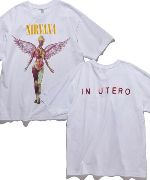 NIRVANA アートプリント Tシャツ Lサイズ ユーテロ ニルヴァーナ NIRVANA IN UTERO インユーテロ ロックTシャツ T