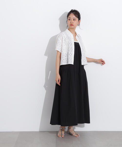 ブラウス シャツ クロップドレースシャツ レディース Lace Ladies ブラウス シャツ 選べる2タイプ スタンドカラー