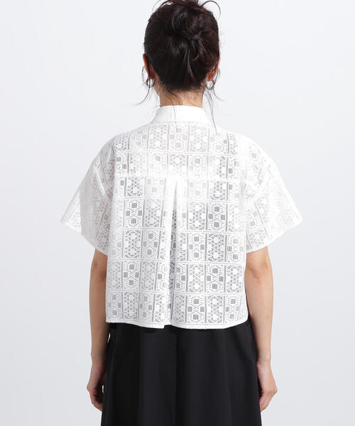 ブラウス シャツ レース クロップド シャツ レディース N.Natural Beauty Basic ブラウス シャツ クロップドレース