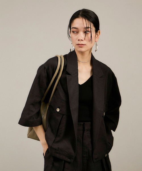SALON adam et ropé リネン　サマージャケット SALON adam et rope' ジャケット テーラードジャケット